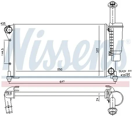 Handler.Part Radiator, engine cooling NISSENS 617852 6