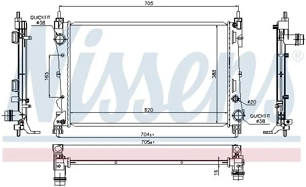 Handler.Part Radiator, engine cooling NISSENS 617854 5