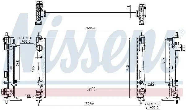 Handler.Part Radiator, engine cooling NISSENS 617864 5