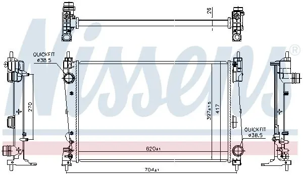 Handler.Part Radiator, engine cooling NISSENS 617868 5