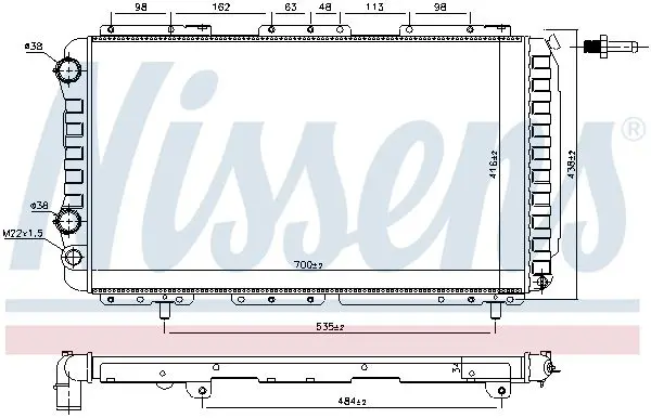 Handler.Part Radiator, engine cooling NISSENS 61862 6