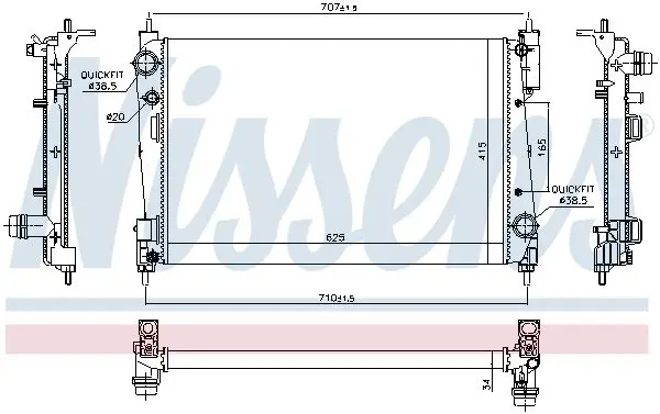 Handler.Part Radiator, engine cooling NISSENS 61915 5