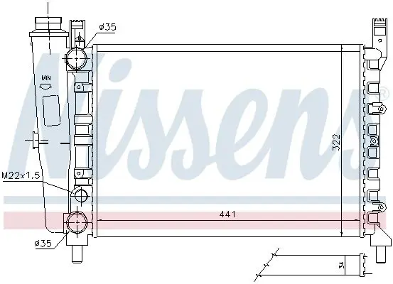 Handler.Part Radiator, engine cooling NISSENS 61950 5