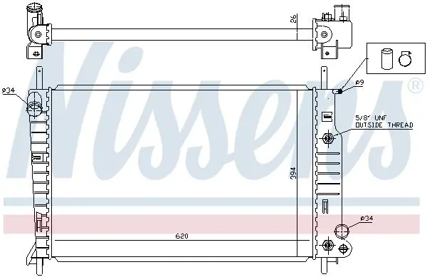 Handler.Part Radiator, engine cooling NISSENS 62050 6