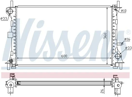 Handler.Part Radiator, engine cooling NISSENS 62052 5