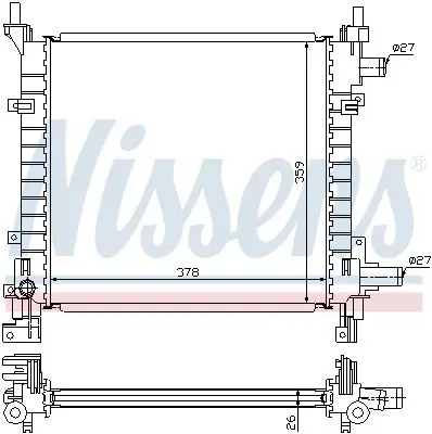 Handler.Part Radiator, engine cooling NISSENS 62093 2