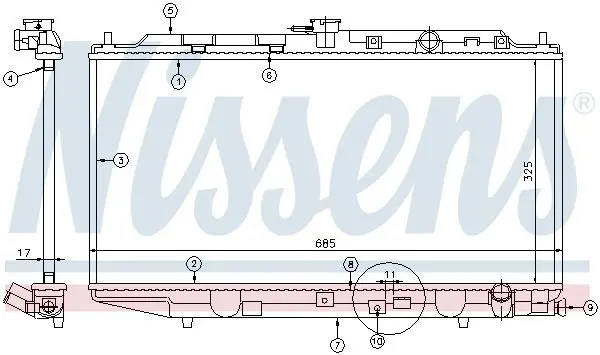 Handler.Part Radiator, engine cooling NISSENS 62256 5