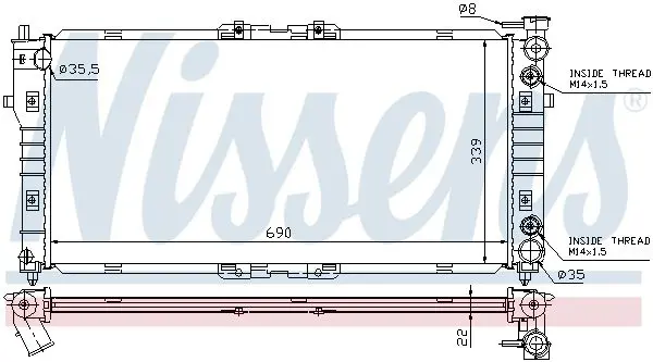 Handler.Part Radiator, engine cooling NISSENS 62393 6