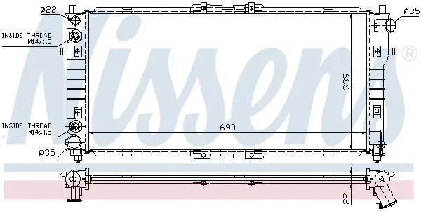 Handler.Part Radiator, engine cooling NISSENS 62486A 1