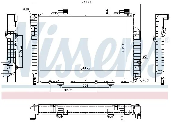 Handler.Part Radiator, engine cooling NISSENS 62646A 1