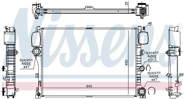 Handler.Part Radiator, engine cooling NISSENS 627025 6