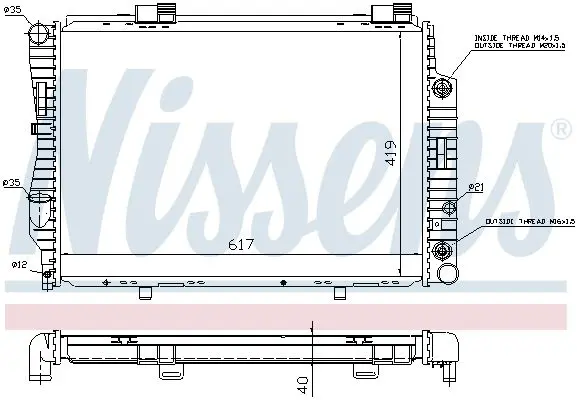 Handler.Part Radiator, engine cooling NISSENS 62739A 5