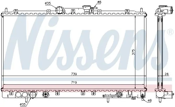 Handler.Part Radiator, engine cooling NISSENS 62869A 6