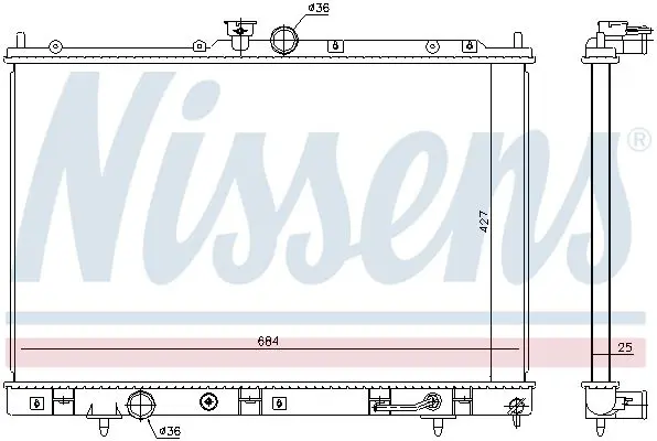 Handler.Part Radiator, engine cooling NISSENS 628973 5