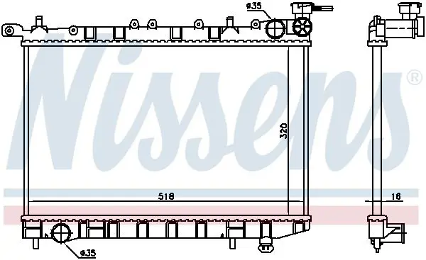 Handler.Part Radiator, engine cooling NISSENS 62974 5