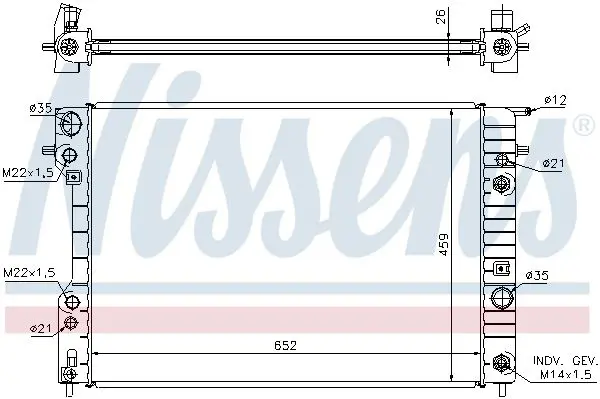 Handler.Part Radiator, engine cooling NISSENS 63073A 2