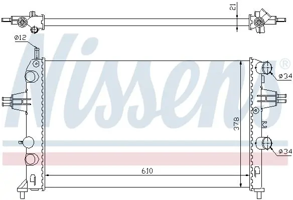 Handler.Part Radiator, engine cooling NISSENS 63091 6