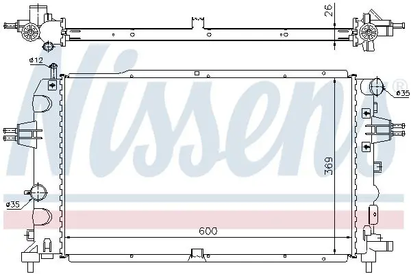 Handler.Part Radiator, engine cooling NISSENS 63111A 5