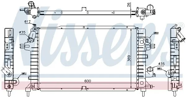 Handler.Part Radiator, engine cooling NISSENS 63112A 1