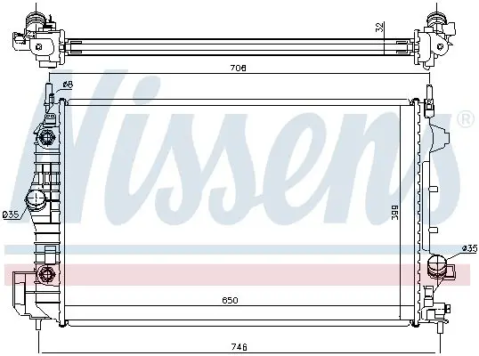 Handler.Part Radiator, engine cooling NISSENS 63113A 5