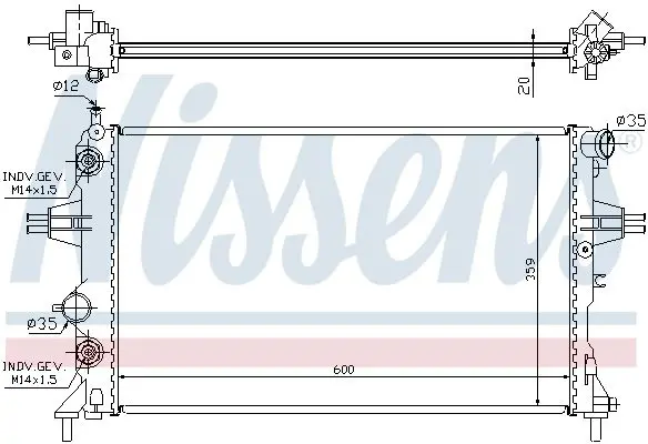 Handler.Part Radiator, engine cooling NISSENS 632461 5