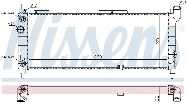 Handler.Part Radiator, engine cooling NISSENS 63304 3