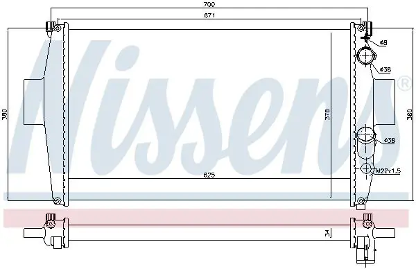 Handler.Part Radiator, engine cooling NISSENS 63328 5