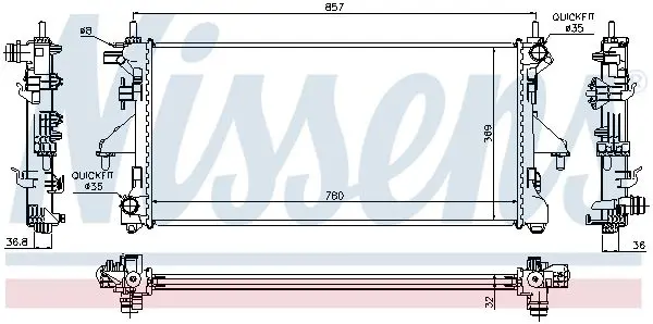 Handler.Part Radiator, engine cooling NISSENS 63556 5