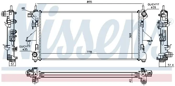 Handler.Part Radiator, engine cooling NISSENS 63566 5