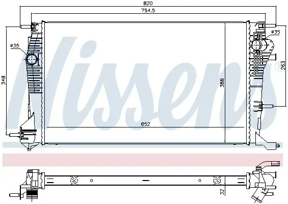 Handler.Part Radiator, engine cooling NISSENS 637617 5