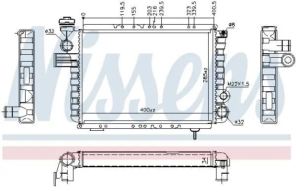 Handler.Part Radiator, engine cooling NISSENS 63770 5