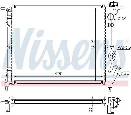 Handler.Part Radiator, engine cooling NISSENS 63938A 2