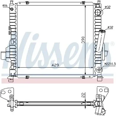 Handler.Part Radiator, engine cooling NISSENS 63984 5