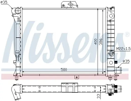 Handler.Part Radiator, engine cooling NISSENS 64049 5