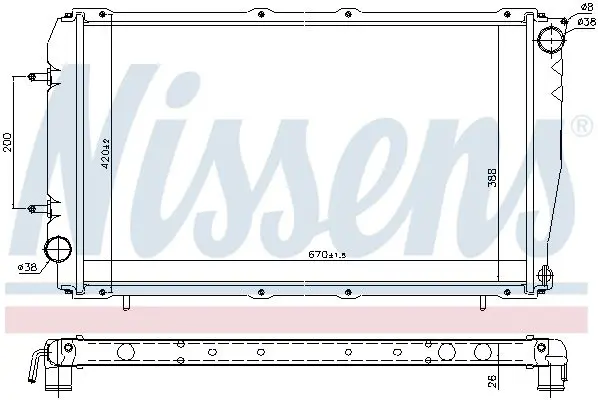 Handler.Part Radiator, engine cooling NISSENS 641111 6