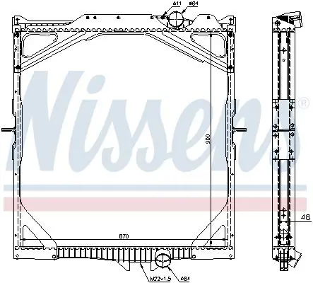 Handler.Part Radiator, engine cooling NISSENS 65462A 1