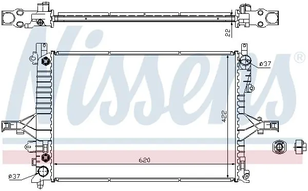 Handler.Part Radiator, engine cooling NISSENS 65552A 1