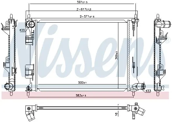 Handler.Part Radiator, engine cooling NISSENS 666213 5