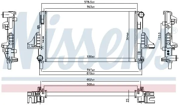 Handler.Part Radiator, engine cooling NISSENS 66698 5