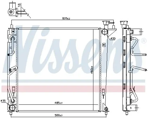 Handler.Part Radiator, engine cooling NISSENS 66763 5