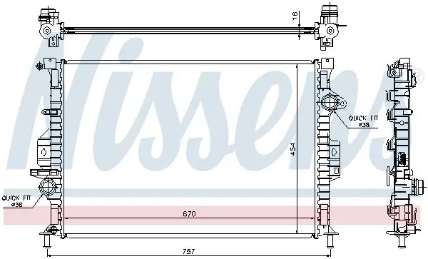 Handler.Part Radiator, engine cooling NISSENS 66857 5