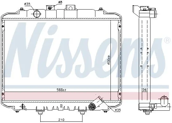 Handler.Part Radiator, engine cooling NISSENS 67015 5