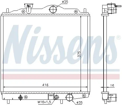 Handler.Part Radiator, engine cooling NISSENS 67156A 3