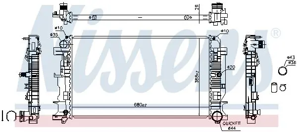 Handler.Part Radiator, engine cooling NISSENS 67156A 10