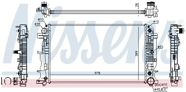 Handler.Part Radiator, engine cooling NISSENS 67157A 6