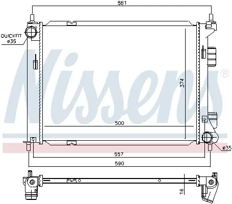 Handler.Part Radiator, engine cooling NISSENS 67603 5