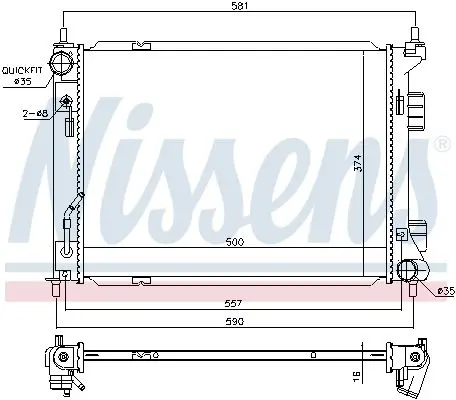 Handler.Part Radiator, engine cooling NISSENS 67604 6