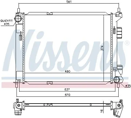 Handler.Part Radiator, engine cooling NISSENS 67605 5