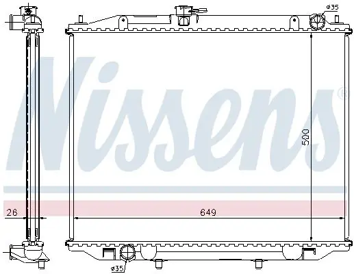 Handler.Part Radiator, engine cooling NISSENS 68708A 6