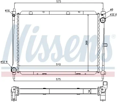 Handler.Part Radiator, engine cooling NISSENS 68729 5